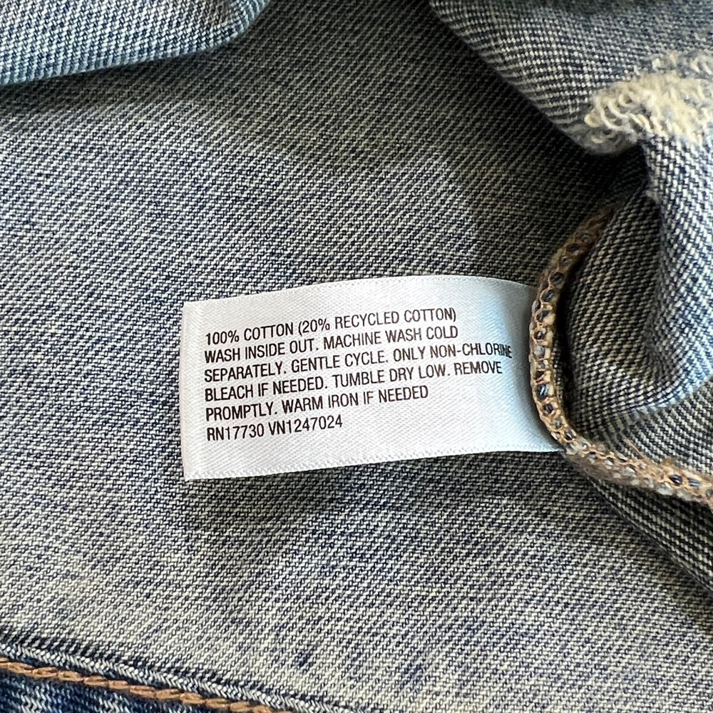 Wild Fable Denim Front Tie Distressed Vest Cropped Top NWT - Picture 5 of 7